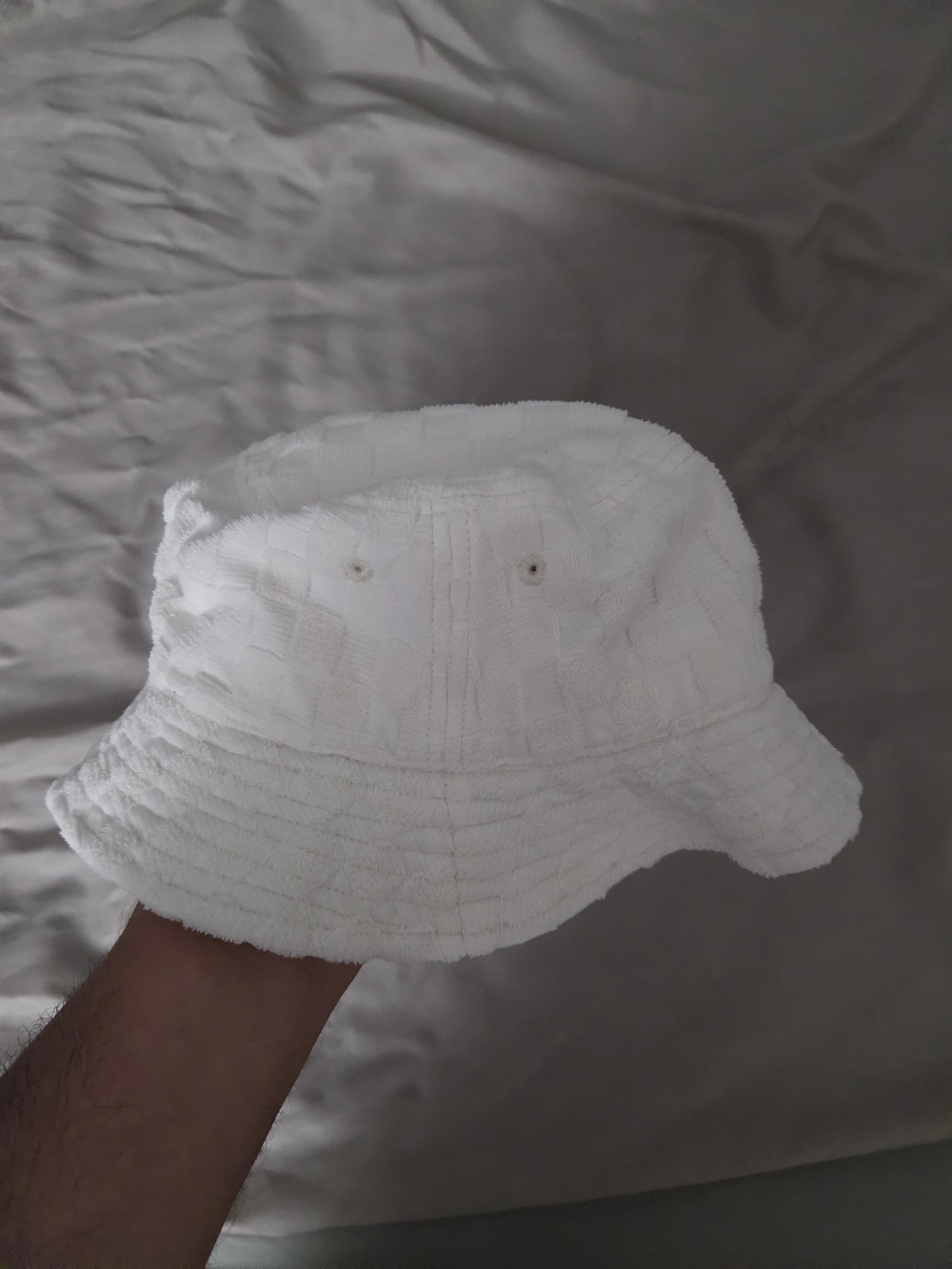 American Eagle Outfitters Cream Textured Bucket Hat